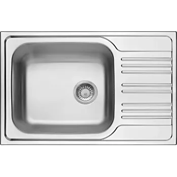 DEANTE ZEX 311B 1 bļodas tērauda izlietne ar žāvētāju, nerūsējošais tērauds, abpusēja, 780x435 mm