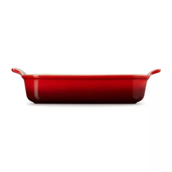 LE CREUSET Taisnstūra cepšanas trauks Heritage keramika 32x24cm / 4L sarkans
