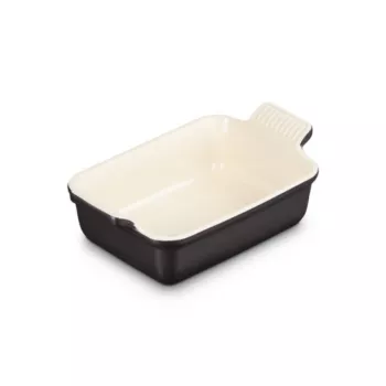 Le Creuset taisnstūra Heritage keramikas trauks 19x14cm / 1,1L melns