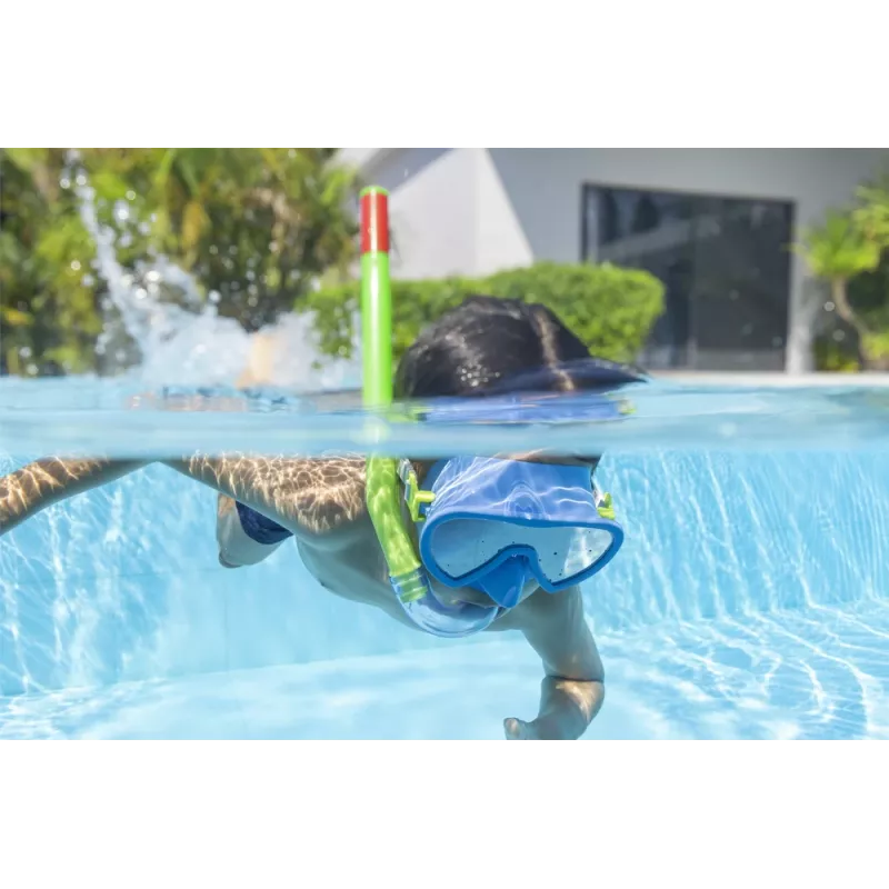 Zaļi zila niršanas maska ar snorkeli Bestway 24036