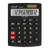 REBELL RE-8118-12 BX pussolokrūšu kalkulators, 12 ciparu leņķiskais LCD, divkāršā barošana ar saules bateriju un bateriju, melns