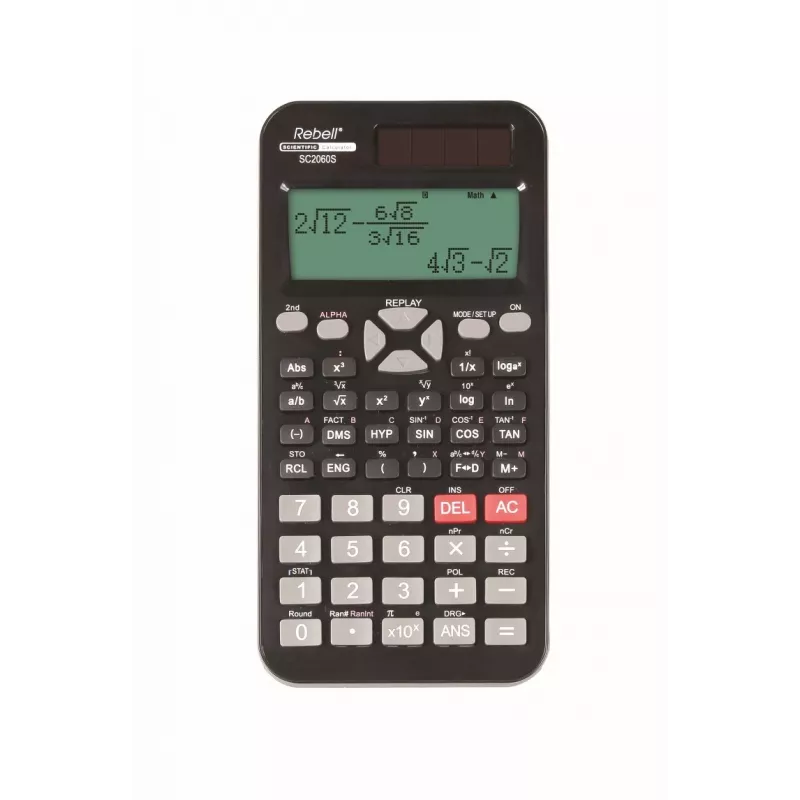 REBELL RE-SC2060S BX zinātniskais kalkulators, 240 funkcijas, 2 rindu LCD, ar baterijām, melns