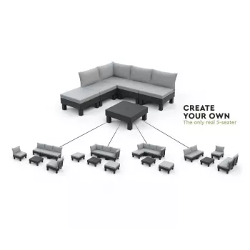 KETER Dārza dīvāns divvietīgs Elements 2 Seater pelēks/gaiši pelēks