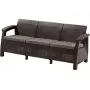 KETER Corfu Love Seat Max brūns trīsvietīgs dārza dīvāns