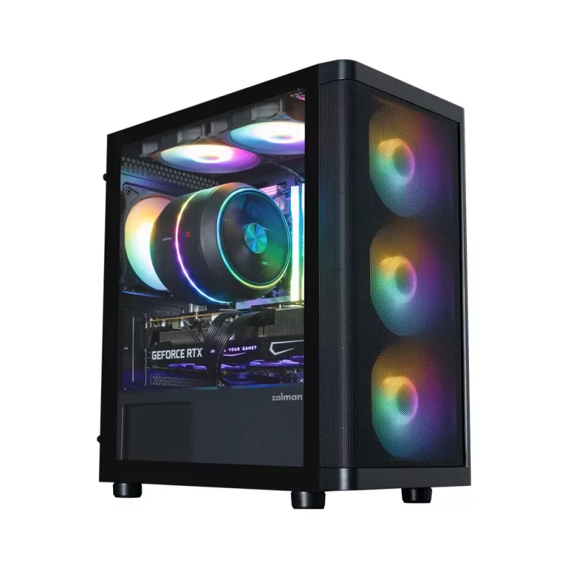 Zalman M4 SE melns mATX Mini Tower datora korpuss ar 6x 120mm FRGB ventilatori