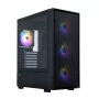 Zalman S6 melns ATX Mid Tower datora korpuss ar 4 ARGB ventilatoriem un rūdītu stiklu