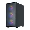 Zalman S6 melns ATX Mid Tower datora korpuss ar 4 ARGB ventilatoriem un rūdītu stiklu