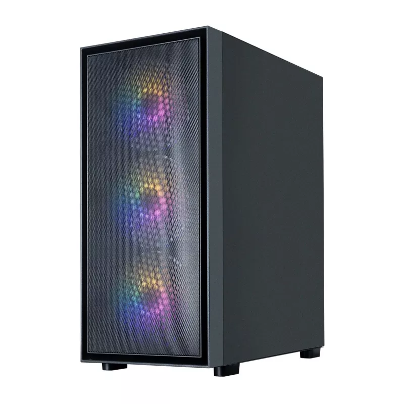Zalman S6 melns ATX Mid Tower datora korpuss ar 4 ARGB ventilatoriem un rūdītu stiklu