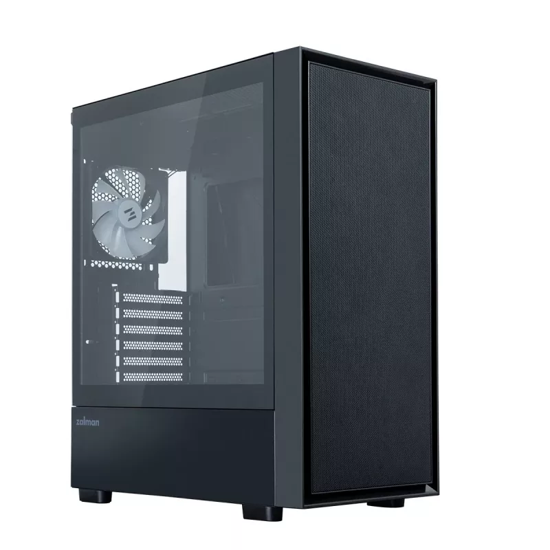 Zalman S6 melns ATX Mid Tower datora korpuss ar 4 ARGB ventilatoriem un rūdītu stiklu