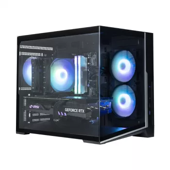 Zalman D30 melns mATX Mini Tower datora korpuss ar 3x 120mm ARGB ventilatoriem un rūdīta stikla sānu paneli