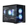 Zalman D30 melns mATX Mini Tower datora korpuss ar 3x 120mm ARGB ventilatoriem un rūdīta stikla sānu paneli