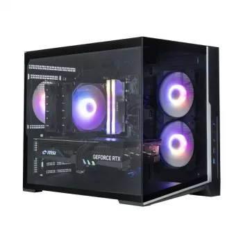 Zalman D30 melns mATX Mini Tower datora korpuss ar 3x 120mm ARGB ventilatoriem un rūdīta stikla sānu paneli