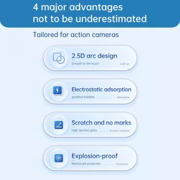Aizsargpārklājs 2x ekrānam un objektīvam DJI Osmo Action 5 Pro / Telesin S6-flm-10tdj