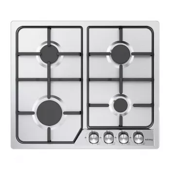 ISEASY MGBG-604C brīvstāvoša gāzes plīts ar 65L cepeškrāsni un grilu, nerūsējošais tērauds