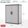 Keter Premier Tall dārza skapis 29209552 – bēšā/brūnā sveķu uzglabāšanas nojume, 1700L, divkāršas sienas, aizslēdzams