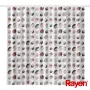 RAYEN Dušas aizkars 180x200cm balts/rievots, PEVA