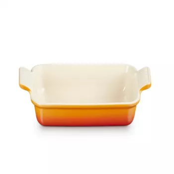 LE CREUSET Taisnstūra cepamtrauks Heritage keramika 19x14cm / 1.1L oranžs