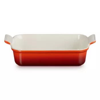 LE CREUSET Taisnstūra cepšanas trauks Heritage keramika 26x19cm / 2.4L sarkans
