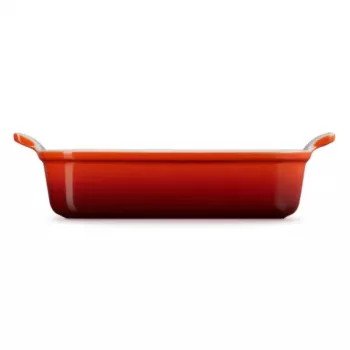 LE CREUSET Taisnstūra cepšanas trauks Heritage keramika 26x19cm / 2.4L sarkans