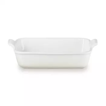 Le Creuset taisnstūra Heritage keramikas trauks 26x19cm / 2,4L balts