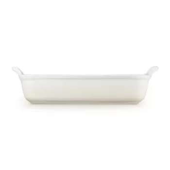 Le Creuset taisnstūra Heritage keramikas cepamtrauks 32x24cm / 4L balts
