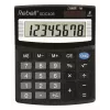 REBELL RE-SDC408 BX puskabatas galda kalkulators, 12 ciparu LCD, divkāršā barošana (saules un baterija), melns