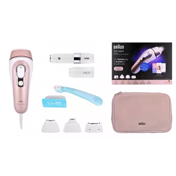 Braun Skin i-expert Pro 7 PL7432 IPL matu noņemšanas ierīce, 400 000 uzliesmojumu, balta/rozā