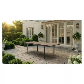 KETER Dārza galds pagarināms Deco Porto Nova Extendable 160-240 oša koka tonī/melns