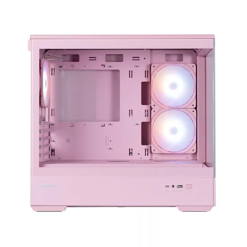 Zalman P30 V2, mATX Mini Tower datora korpuss, 3 x 120mm ARGB ventilatori, rozā