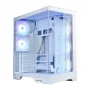 Zalman D50 balts ATX Mid Tower datora korpuss ar 3x ARGB ventilatori un rūdītu stiklu