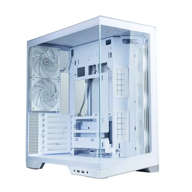 Zalman D50 balts ATX Mid Tower datora korpuss ar 3x ARGB ventilatori un rūdītu stiklu