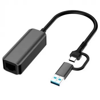 EXTRA DIGITAL USB3.0 A / USB-C - RJ45 adapteris, 1000Mbps, 0,15m