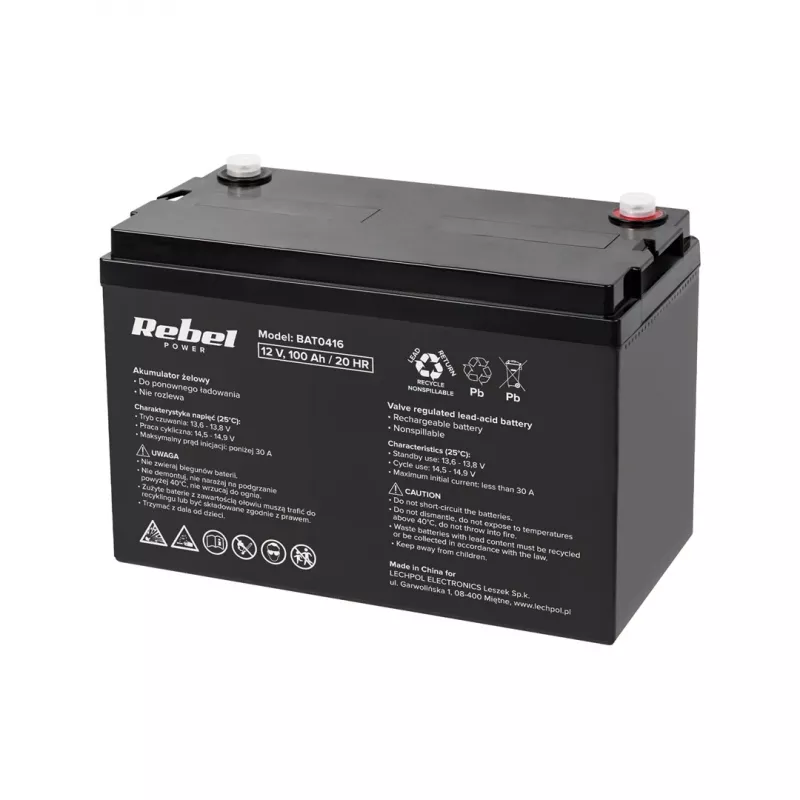 12V 100Ah Rebel gēla akumulators