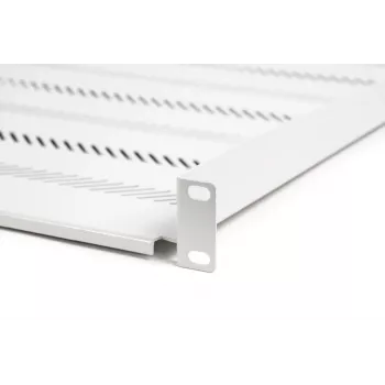 DIGITUS TN-19-550-1U-GY 1U fiksēts statīva plaukts, 550 mm dziļš, pelēks RAL 7035, 25 kg slodze