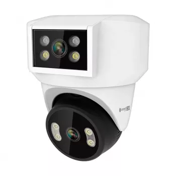 KRUGER & MATZ WiFi kamera Kruger&Matz Connect C180 2x objektīvs PTZ 360° 2K Tuya Smart Life krāsaina nakts redzamība audio AI