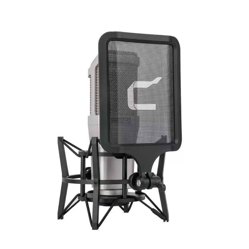 Comica STM01 USB kondensatora mikrofons ar kardioīdas virziena raksturlīkni, 24-bit/48kHz, reāllaika monitorings, pastiprinājuma kontrole, klusuma poga, pilnībā metāla korpuss, galda statīvs, pop filtrs