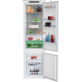 BEKO Ledusskapis BCNA306E4SN Iebūvējams, 193.5cm, Energoefektivitātes klase E, HarvestFresh, Neo Frost, Metāla siena