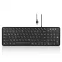 Perixx PERIBOARD-213 DE B vadu USB klaviatūra, vācu izkārtojums (QWERTZ), šķērveida slēdži, melna