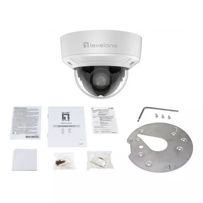 LevelOne FCS-3461 kupola IP kamera 2MP 4x tālummaiņa H.265 PoE iekštelpu/āra