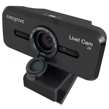 Creative Live! Cam Sync V3 2K QHD tīmekļa kamera ar diviem mikrofoniem un privātuma aizvaru, melna