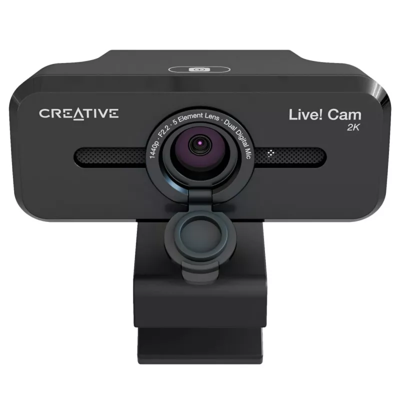 Creative Live! Cam Sync V3 2K QHD tīmekļa kamera ar diviem mikrofoniem un privātuma aizvaru, melna
