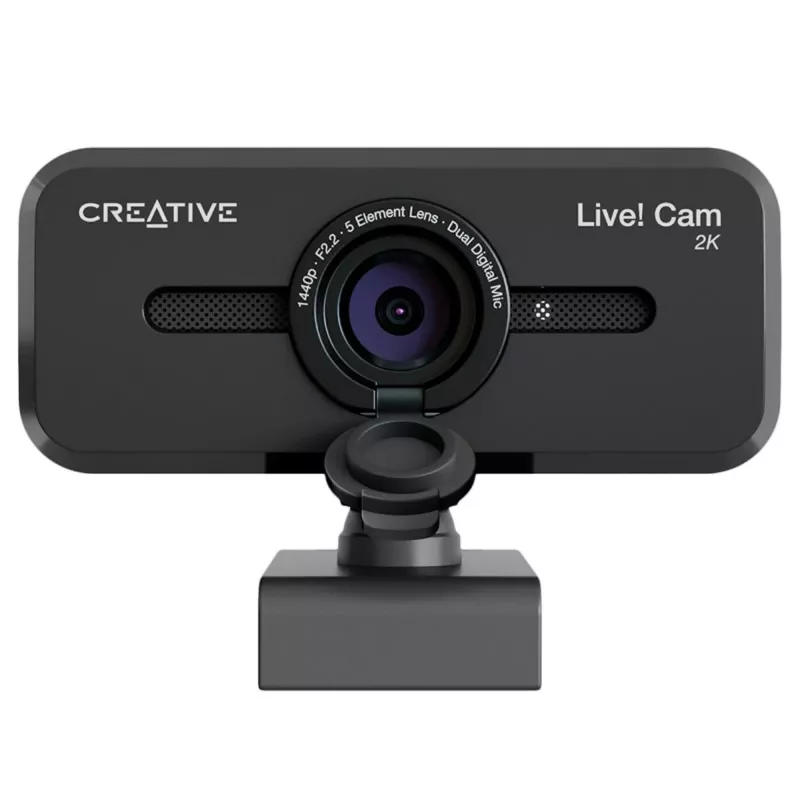 Creative Live! Cam Sync V3 2K QHD tīmekļa kamera ar diviem mikrofoniem un privātuma aizvaru, melna