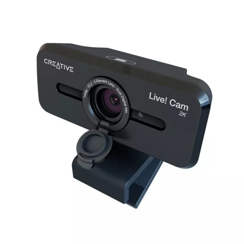 Creative Live! Cam Sync V3 2K QHD tīmekļa kamera ar diviem mikrofoniem un privātuma aizvaru, melna