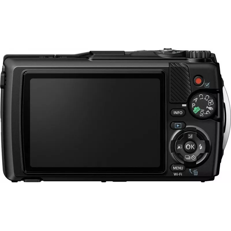 OM System Tough TG-7 melna izturīga kompaktkamera, 12 MP, 4K video, ūdensizturīga 15 m
