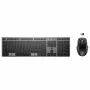 HPINC HP 725 - tastatūras un peles komplekts - daudzfunkcionāls, uzlādējams, darbināms ar superkondensatoru - pilna izmēra - bezvadu - Nightfall Black -