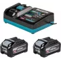 Makita 1916Y1-1 barošanas avota komplekts 40V XGT instrumentiem (2x BL4040F 4,0Ah akumulatori un DC40RA ātrā uzlādes ierīce)