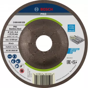 Bosch 2608600539 Iegremdētā centra slīpēšanas disks 115 x 22.23 mm, 1 gabals