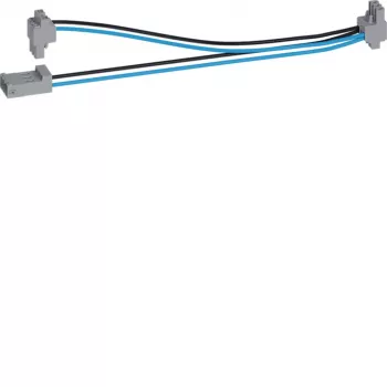 Hager Y- sadalītāja kabeļa komplekts 2x200mm KU9S20YE melns/zils 1 kontaktdakša uz 2 ligzdām