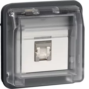HAGER WNA226 UAE datu kontaktligzda 8 polu ekranēta Cat.6 RJ45 balta