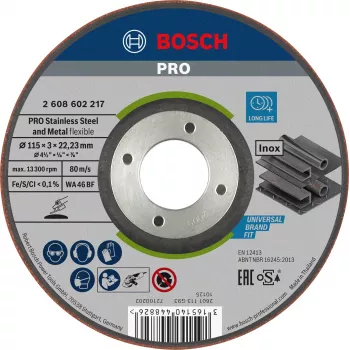 Bosch 2608602217 WA 46 BF daļēji elastīgs slīpēšanas disks, 115 x 22.23 x 3 mm